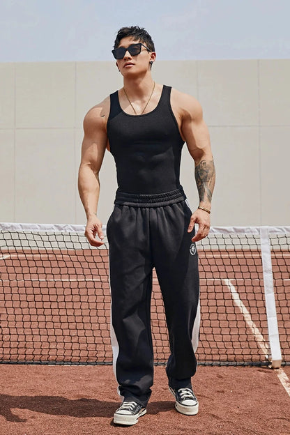 Loose Straight Leg Track Pants  #BF002