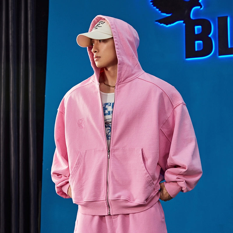 Heavy Wash Zip Hoodie  #BF107