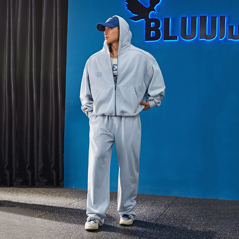 Heavy Wash Zip Hoodie Set  #BF106