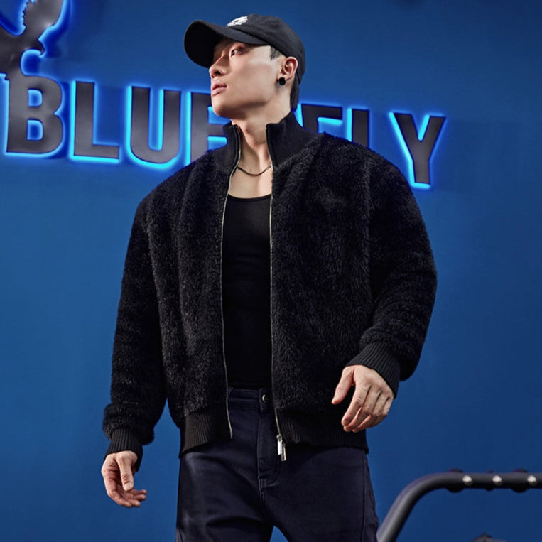Plush Fleece High Neck Jacket  #BF037