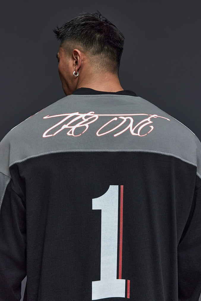 Oversize Number Long Tee  #TK032