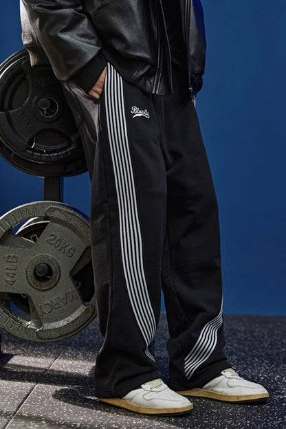 Line Straight Sports Sweatpants  #BF027