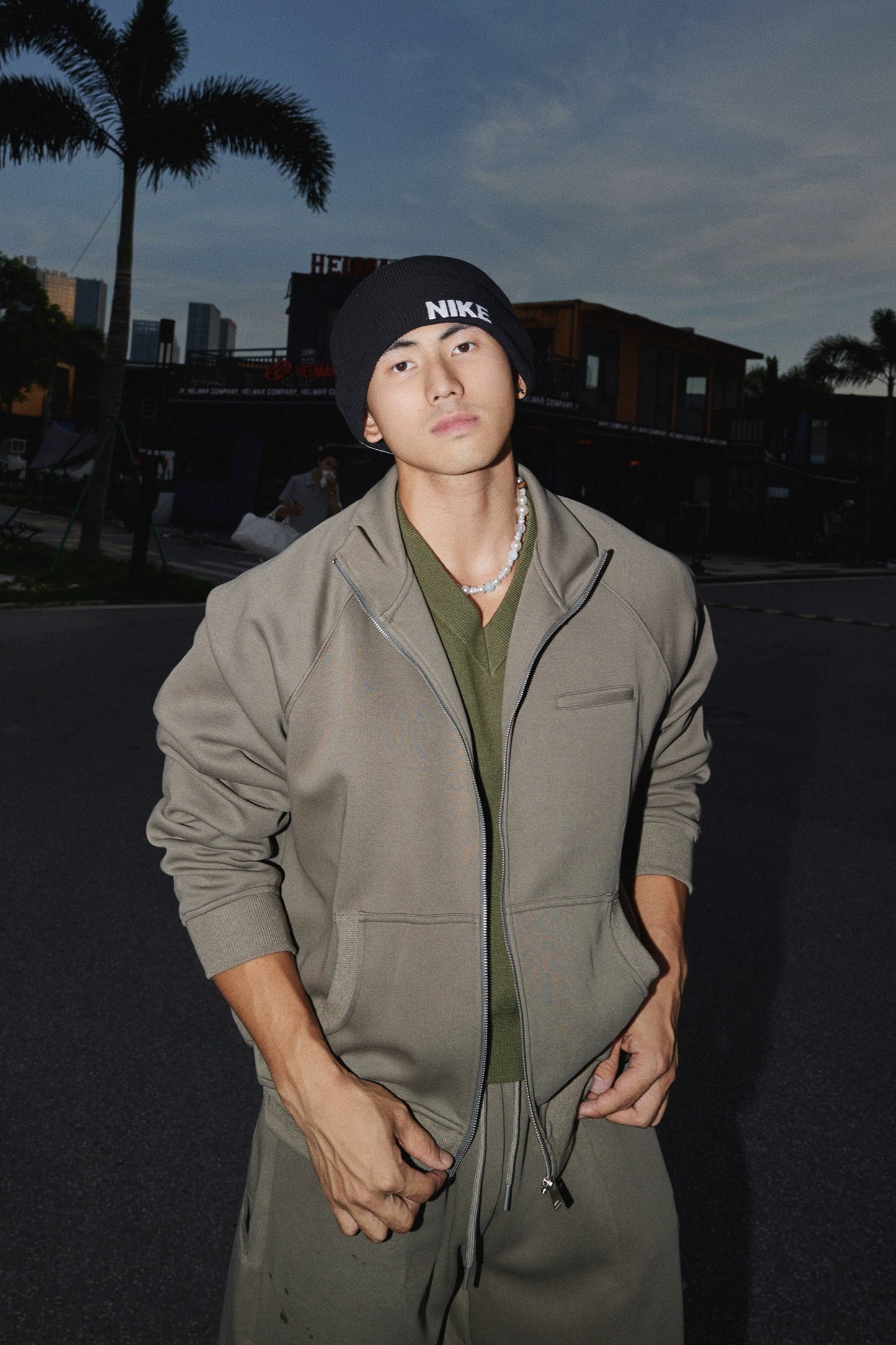 Solid Zip-Up Sweat Set  #PM016