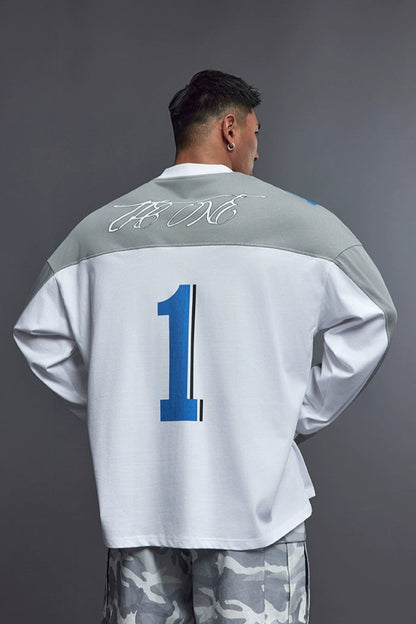 Oversize Number Long Tee  #TK032