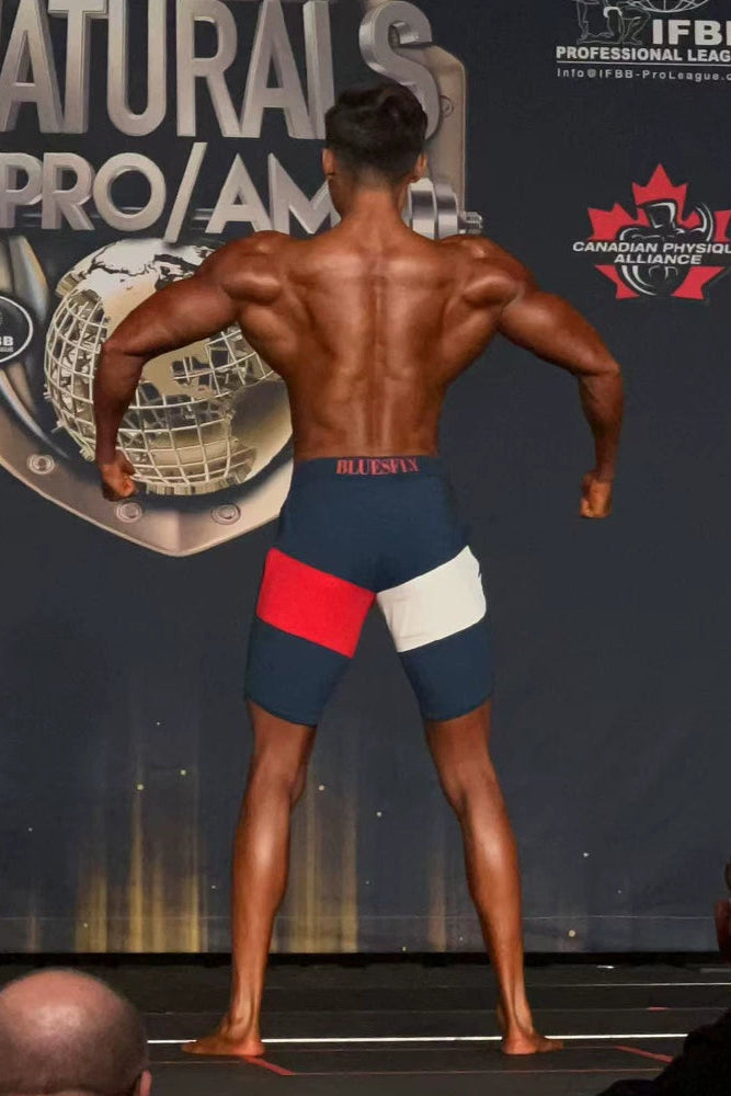 Crimson & Navy Surf Shorts  #BF076
