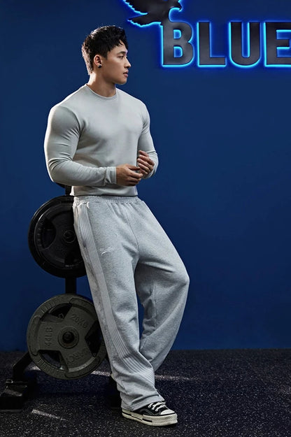 Line Straight Sports Sweatpants  #BF027