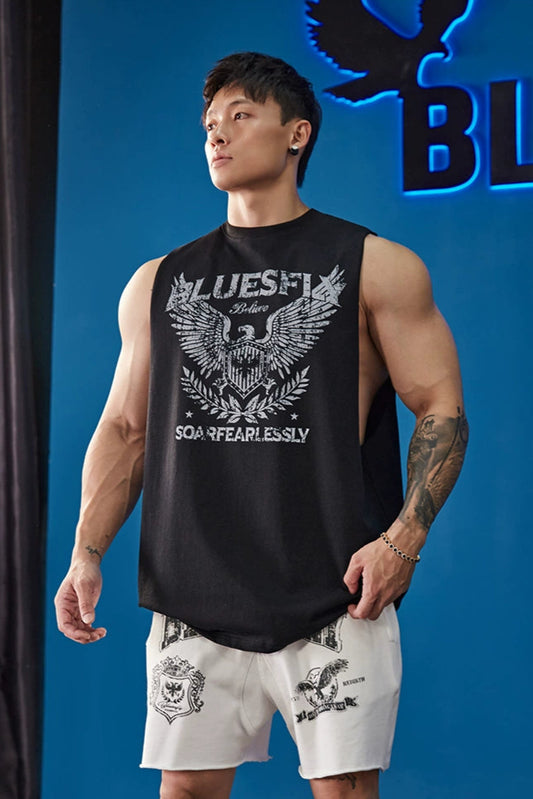 Fearless Eagle Print Sleeveless  #BF101