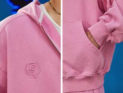 Heavy Wash Zip Hoodie Set  #BF106
