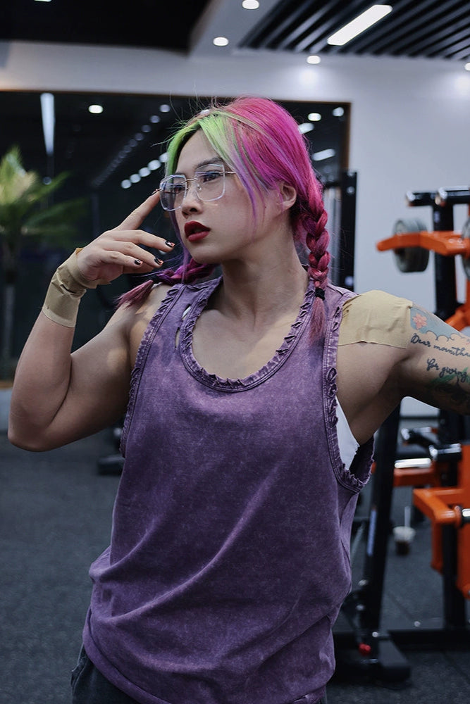 Distressed Power Tank Top  #TK002