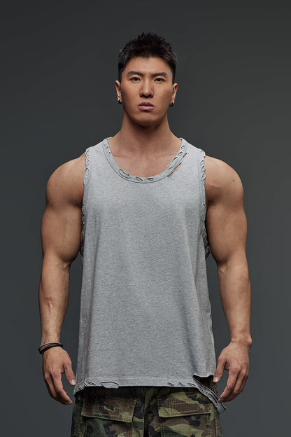 Distressed Fit Tank Top  #TK003