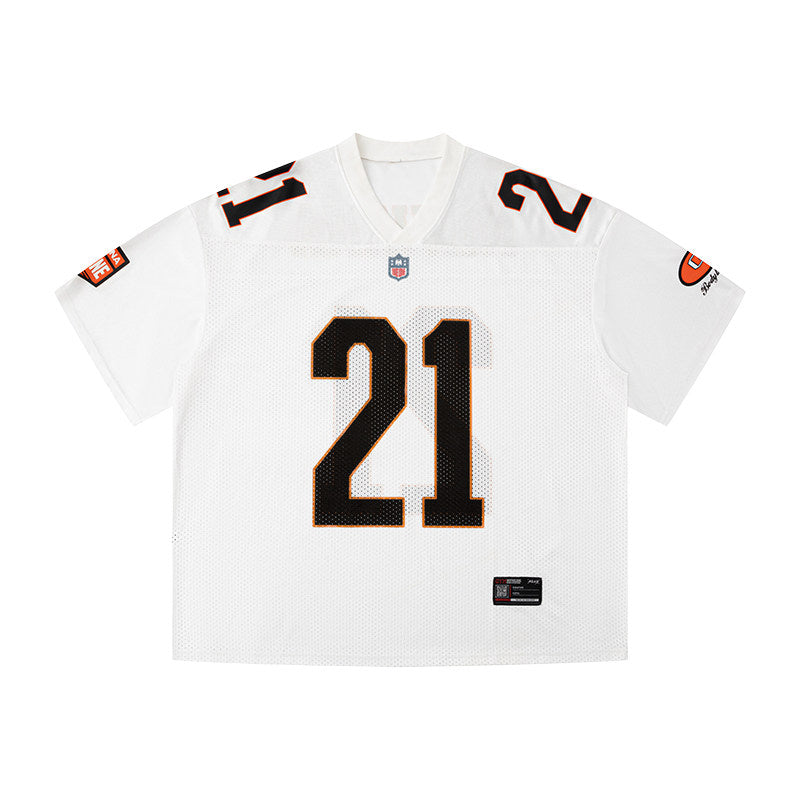 Wide Drop Retro Number T-Shirt  #TK037