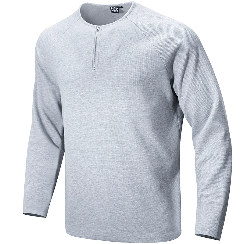 Grain Texture Half-Zip Top  #MD109