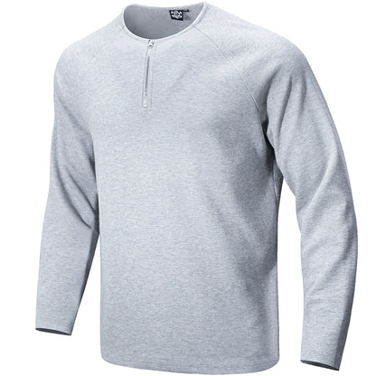 Grain Texture Half-Zip Top  #MD109