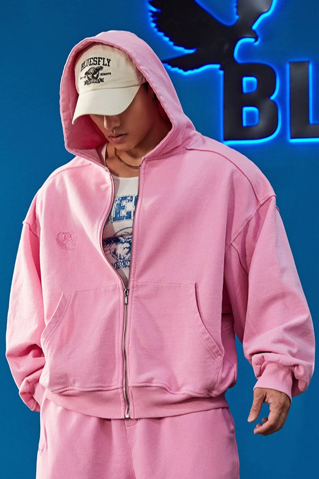Heavy Wash Zip Hoodie  #BF107