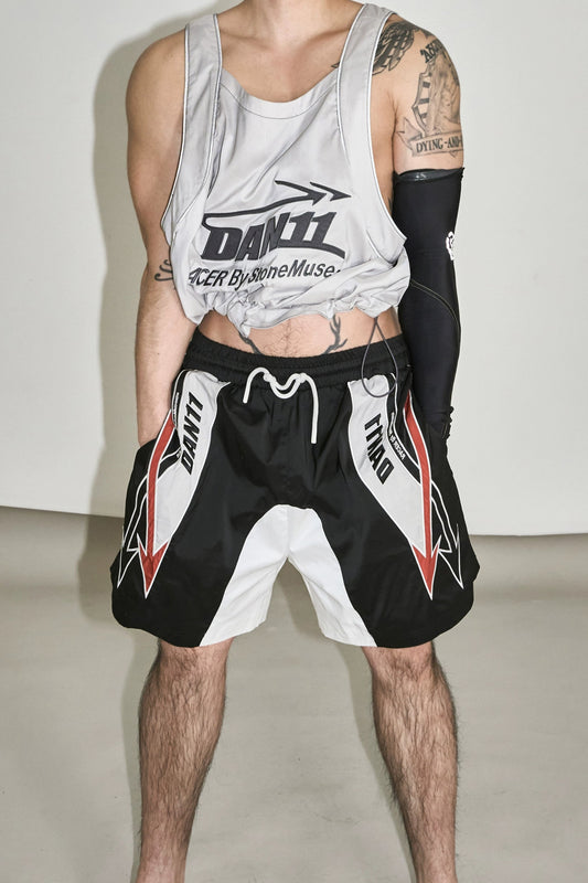 Black Patch Embroidery Shorts  #YG005