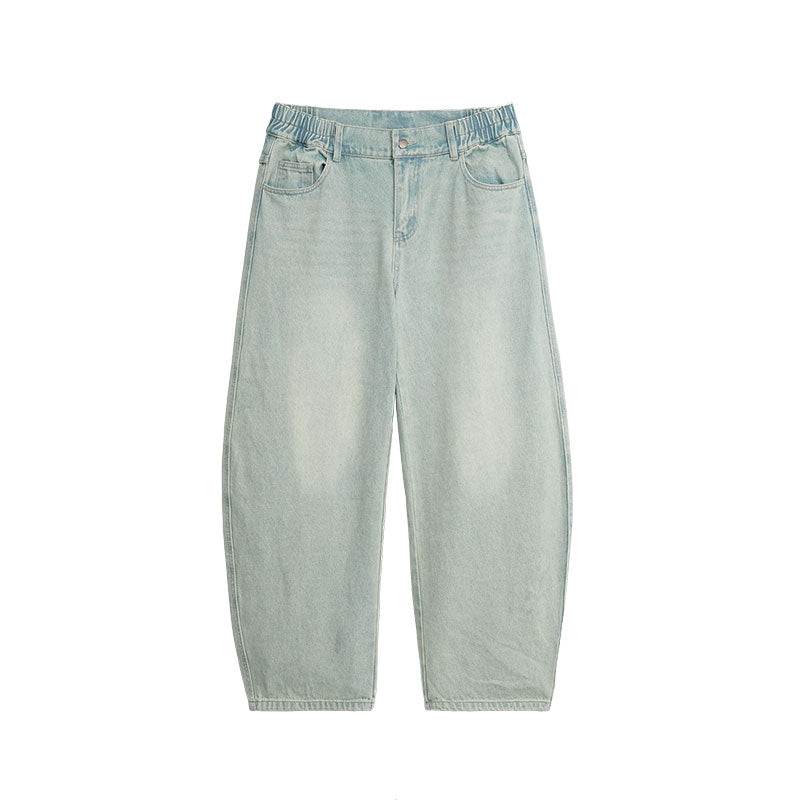 Vintage Wash Barrel Leg Jeans  #BD004
