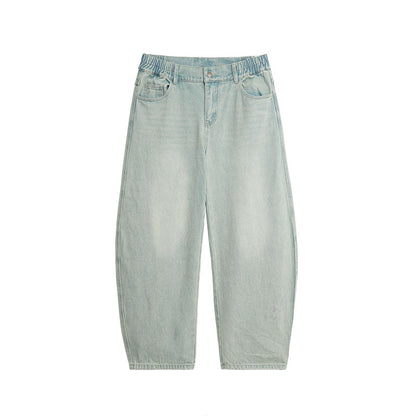 Vintage Wash Barrel Leg Jeans  #BD004