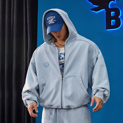 Heavy Wash Zip Hoodie  #BF107