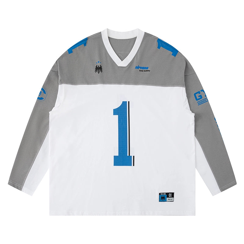 Oversize Number Long Tee  #TK032