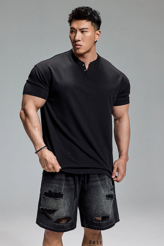 FlexRib Henley T-Shirt  #MD093