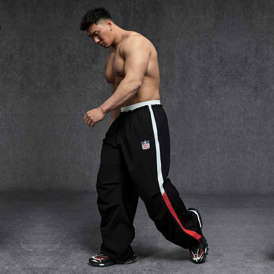 Side Stripe Nylon Wide Pants #TK039 – Hisoka
