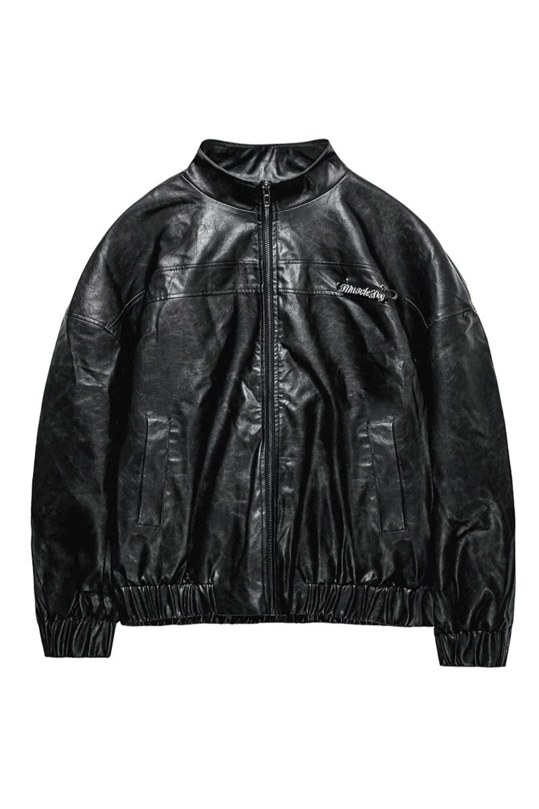 Cropped Biker fake Leather Jacket  #MD021