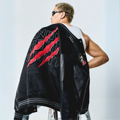 Back Graphic Patchwork Jacket  #MD022